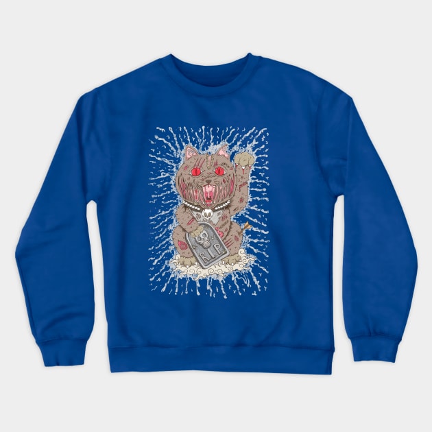 Cat Zombie Crewneck Sweatshirt by ginanperdana